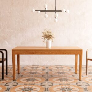 wohnli-moebel-suche-M24172636-1 Ausziehbarer Butterfly-Tisch aus massiver Eiche 220x80+2x50 cm 320x75x80cm Holz Braun Danzz Möbel Esszimmermöbel Esstische
