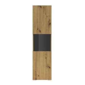 Geschirrschrank mit 1 Tür, Holzoptik, 140cm 36x140x30cm Spanplatte Beige Petits meubles Möbel Esszimmermöbel Vitrine und Vitrinenschrank