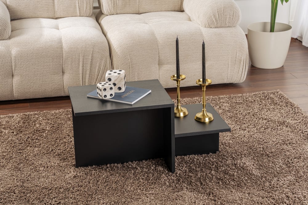 Couchtisch aus  80 x 40 x 40 cm braun 80x40x40cm Holz Braun Habitat & Jardin Möbel Wohnzimmermöbel Couchtische