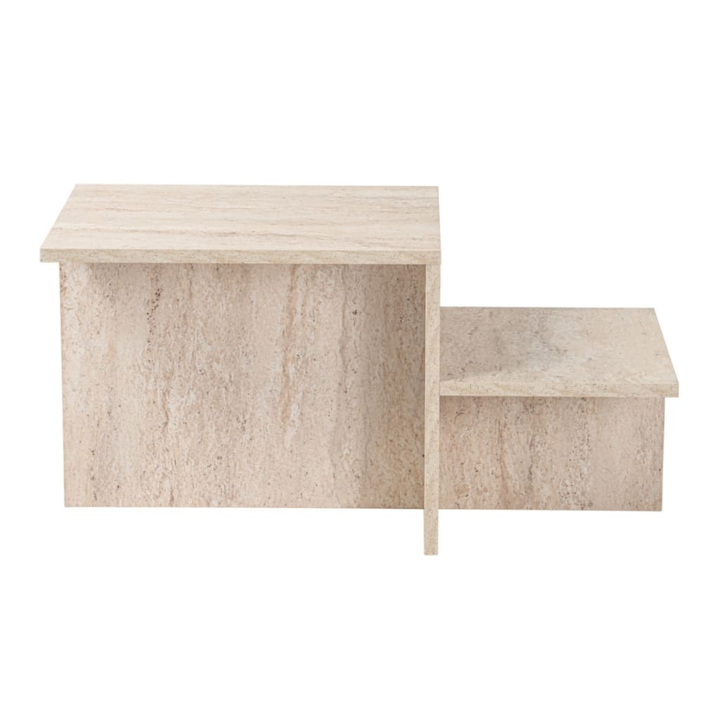 wohnli-moebel-suche-M24173656 Wohnli Möbelsuche - Couchtisch 2 Ebenen L80 cm - Travertindekor