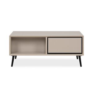 wohnli-moebel-suche-M24173658 Wohnli Möbelsuche - Couchtisch 2 Schubladen und Fächer B94 cm - Taupe und Schwarz
