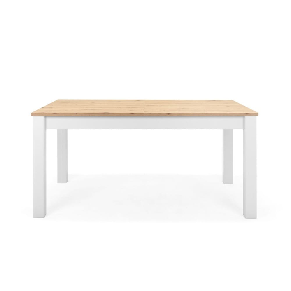 Wohnli Möbelsuche - Esstisch Ausziehbarer L160-215 cm - Dekor Eiche und Weiß