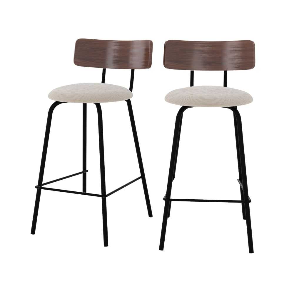 wohnli-moebel-suche-M24173962 Wohnli Möbelsuche - 2er Set Barstühle aus beigem Stoff 64cm