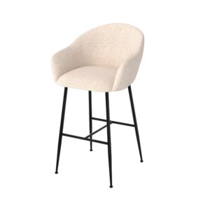 wohnli-moebel-suche-M24173966 Wohnli Möbelsuche - Barstuhl aus meliertem weißem Stoff 76 cm