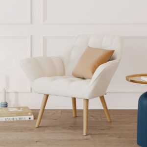 83x74x72cm Stoff Weiß Rendez-Vous Déco Sofas und Sessel Sessel, Poufs und Fußbänke Sessel