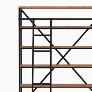 wohnli-moebel-suche-M24173989-1 Set aus 2 Holz- und Metallregalen 160x246x45cm Holz Braun Maison Pavane Möbel Wohnzimmermöbel Bücherregale