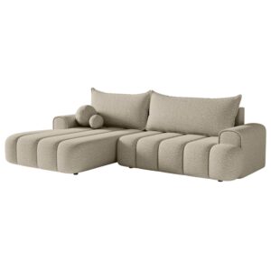 Wohnli Möbelsuche - Ecksofa mit Schlaffunktion und Bouclé-Bezug