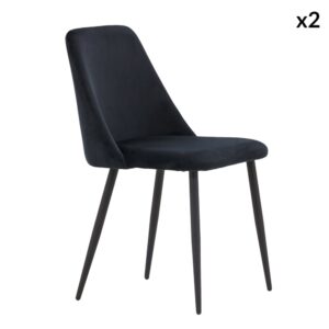 Wohnli Möbelsuche - 2er-Set Esszimmerstühle Night aus Samt