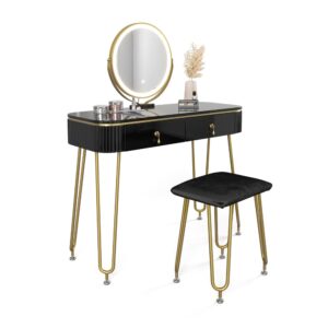 wohnli-moebel-suche-M24174804 Wohnli Möbelsuche - Schminktisch mit LED Beleuchtung und Hocker
