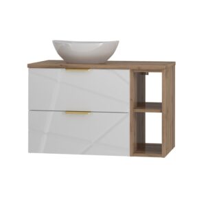 wohnli-moebel-suche-M24175743 Wohnli Möbelsuche - Waschtisch 80cm 2 Nischen und Holz Melamin Weiß