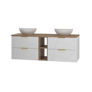 wohnli-moebel-suche-M24175756 Wohnli Möbelsuche - Waschtisch 140cm 2 Nischen und Holz Melamin Weiß