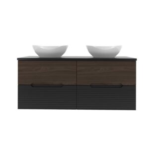 wohnli-moebel-suche-M24175803 Wohnli Möbelsuche - Doppelwaschtisch 120cm Melamin Schwarz und Holz