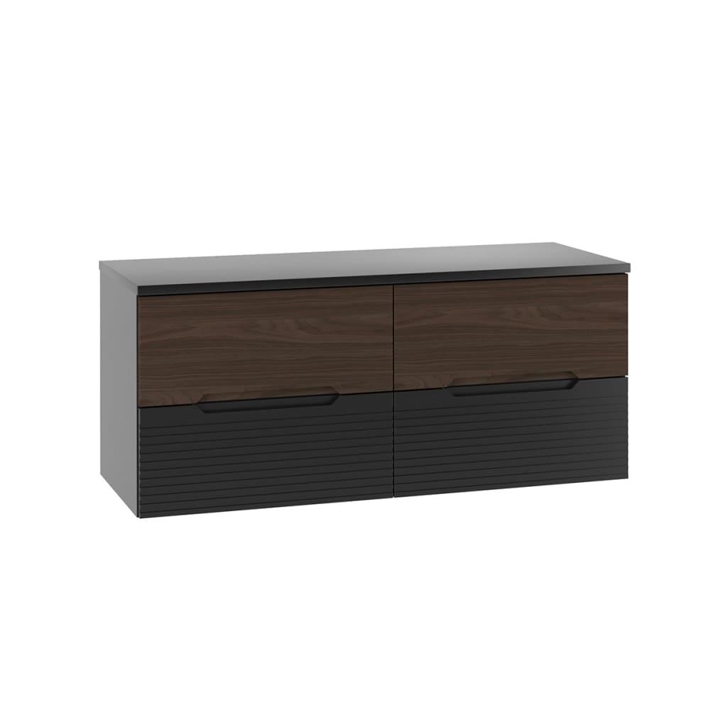 wohnli-moebel-suche-M24175804 Wohnli Möbelsuche - Waschtischunterschrank 120cm Melamin Schwarz und Holz