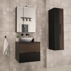 Schwarz und Holzoptik