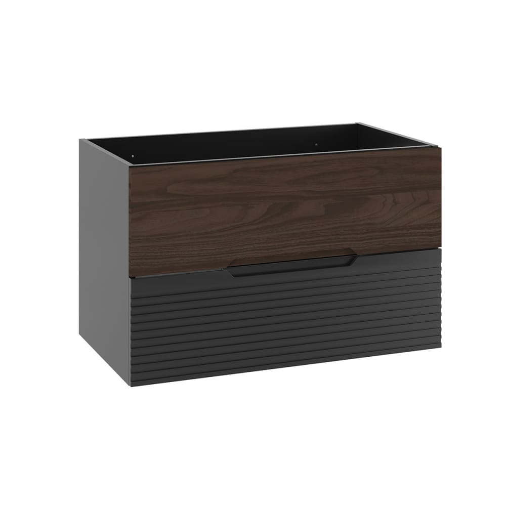 wohnli-moebel-suche-M24175839 Wohnli Möbelsuche - Waschtischunterschrank 80cm Melamin Schwarz und Holz