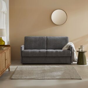 wohnli-moebel-suche-M24176652-1 Schlafsofa 3-Sitzer mit Express-Öffnung in Stoff L175 cm - Grau 100x87x100cm Holz Grau Calicosy Sofas und Sessel Sofas Modulare Sofas