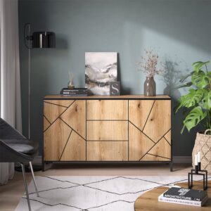 wohnli-moebel-suche-M24177486-1 Kommode Eiche 124x69.6cm 124x70x40cm Spanplatte Braun Vicco Möbel Schlafzimmermöbel Kommoden