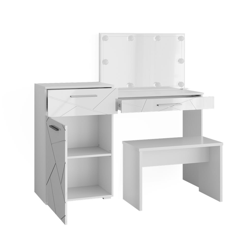 wohnli-moebel-suche-M24177589 Wohnli Möbelsuche - Schminktisch mit LED Beleuchtung und Bank