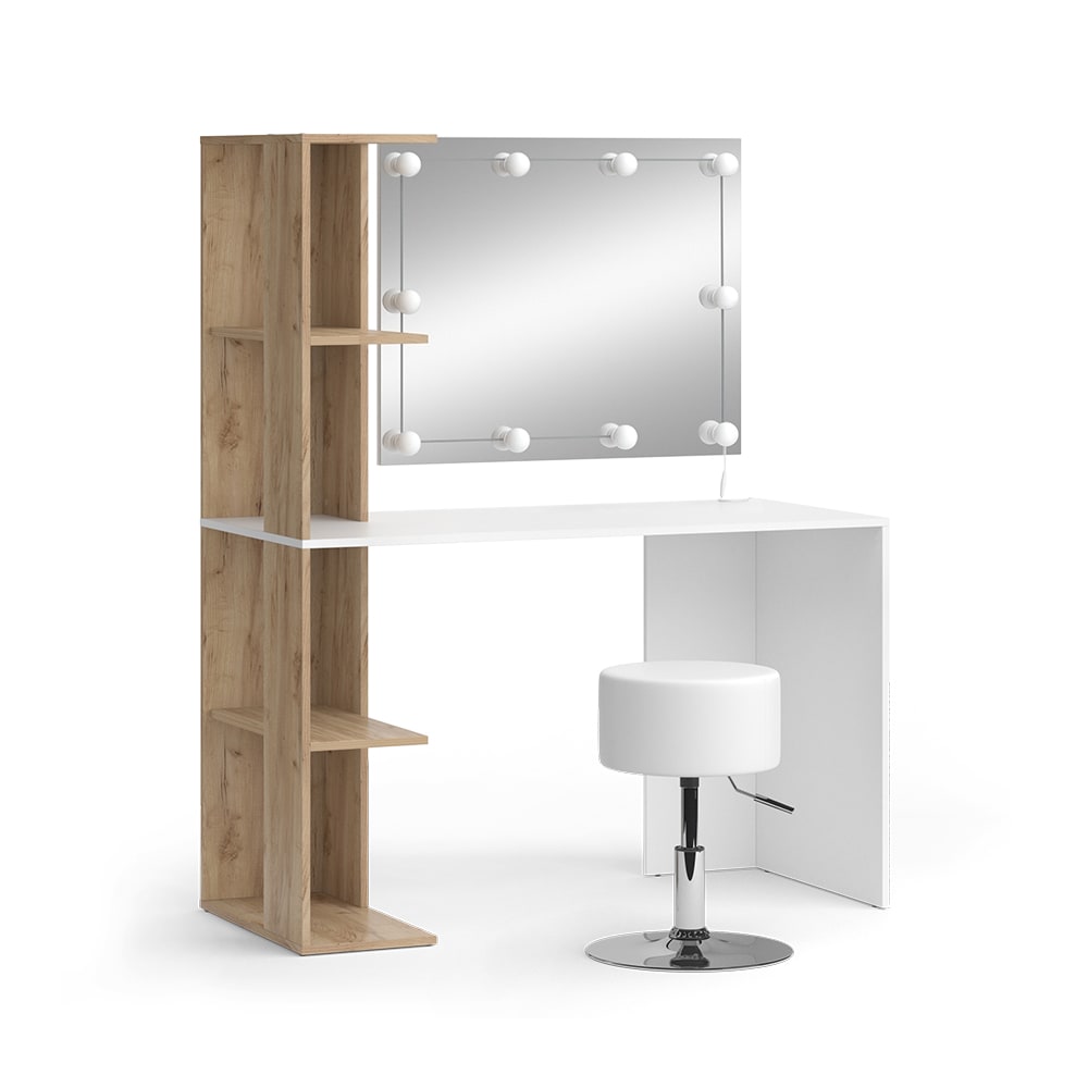 wohnli-moebel-suche-M24178069 Wohnli Möbelsuche - Schminktisch mit Beleuchtung und Hocker
