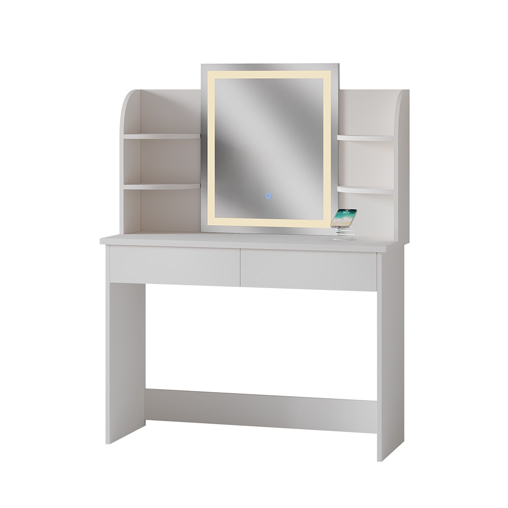 wohnli-moebel-suche-M24178081 Wohnli Möbelsuche - Schminktisch mit LED-Spiegel und QI-Ladestation