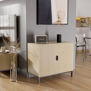 wohnli-moebel-suche-M24178103-1 Kommode mit 2 Türen Eiche 80x45cm 80x69x40cm Spanplatte Braun Vicco Möbel Schlafzimmermöbel Kommoden