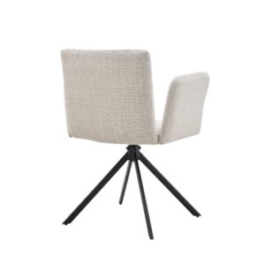 wohnli-moebel-suche-M24179317-1 Bequemer Esszimmerstuhl mit Armlehnen beige 52x83x64cm PES - Polyester Beige Koketto Home Möbel Esszimmermöbel Stühle