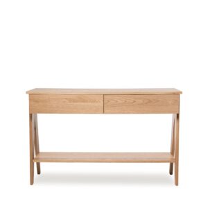 wohnli-moebel-suche-M24179322-1 Empfangskonsole mit Schubladen und Eichenholzoptik braun 35x120x76cm Holz Braun Koketto Home Möbel Wohnzimmermöbel Konsolentische