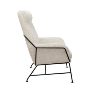 Hoher Sessel mit meliertem Stoff und Metallgestell in Beige. 70x100x65cm PES - Polyester Beige Koketto Home Sofas und Sessel Sessel, Poufs und Fußbänke Sessel