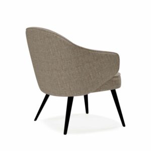 wohnli-moebel-suche-M24179327-1 Sessel mit geschwungenem Design gepolstert mit schwarzen Beinen taupé 70x77x47cm Polyester Taupe Koketto Home Sofas und Sessel Sessel, Poufs und Fußbänke Sessel