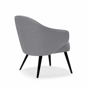 wohnli-moebel-suche-M24179332-1 Sessel mit geschwungenem Design gepolstert mit schwarzen Beinen grau 70x77x47cm Polyester Grau Koketto Home Sofas und Sessel Sessel, Poufs und Fußbänke Sessel