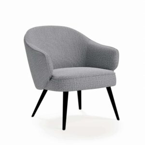 wohnli-moebel-suche-M24179332 Wohnli Möbelsuche - Sessel mit geschwungenem Design gepolstert mit schwarzen Beinen grau