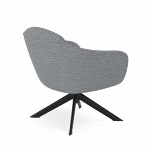 wohnli-moebel-suche-M24179334-1 Niedriger Drehstuhl mit schwarzen Beinen und elegantem Stoff hellgrau 70x77x74cm PES - Polyester Grau Koketto Home Sofas und Sessel Sessel, Poufs und Fußbänke Sessel