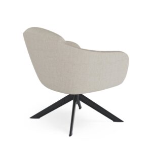 wohnli-moebel-suche-M24179340-1 Niedriger Drehstuhl mit schwarzen Beinen und elegantem Stoff beige 70x77x74cm PES - Polyester Beige Koketto Home Sofas und Sessel Sessel, Poufs und Fußbänke Sessel
