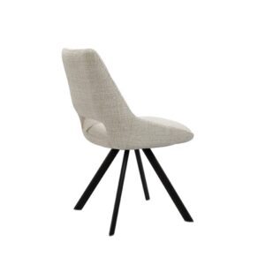 wohnli-moebel-suche-M24179353-1 Beiger Stuhl aus meliertem Stoff mit niedrigen Armlehnen 60x85x50cm PES - Polyester Beige Koketto Home Möbel Esszimmermöbel Stühle