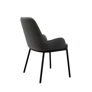 wohnli-moebel-suche-M24179359-1 Polsterstuhl mit niedrigen geschwungenen Armlehnen dunkelgrau 63x85x54cm PES - Polyester Grau Koketto Home Möbel Esszimmermöbel Stühle