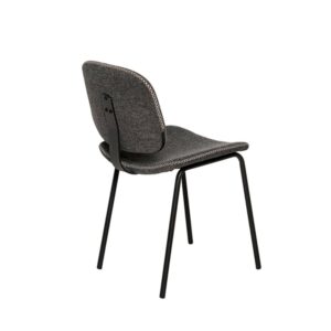 wohnli-moebel-suche-M24179367-1 Gepolsterter Stuhl mit gebogener Sitzfläche und Rückenlehne dunkelgrau 50x82x40cm PES - Polyester Grau Koketto Home Möbel Esszimmermöbel Stühle