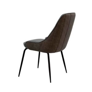 wohnli-moebel-suche-M24179376-1 Polsterstuhl im Mid-Century-Stil mit braunen Details dunkelgrau 63x83x50cm PES - Polyester Grau Koketto Home Möbel Esszimmermöbel Stühle