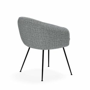 wohnli-moebel-suche-M24179381-1 Bequemer gepolsterter gebogener Stuhl in Grau 58x80x63cm PES - Polyester Grau Koketto Home Möbel Esszimmermöbel Stühle