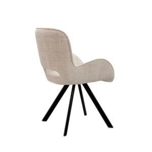 wohnli-moebel-suche-M24179382-1 Eleganter Stuhl mit gepolsterten niedrigen Armlehnen beige 60x83x60cm PES - Polyester Beige Koketto Home Möbel Esszimmermöbel Stühle