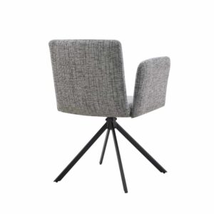 wohnli-moebel-suche-M24179391-1 Bequemer Esszimmerstuhl mit Armlehnen grau 52x83x64cm PES - Polyester Grau Koketto Home Möbel Esszimmermöbel Stühle
