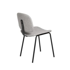 wohnli-moebel-suche-M24179395-1 Gepolsterter Stuhl mit gebogener Sitzfläche und Rückenlehne hellgrau 50x82x40cm PES - Polyester Grau Koketto Home Möbel Esszimmermöbel Stühle