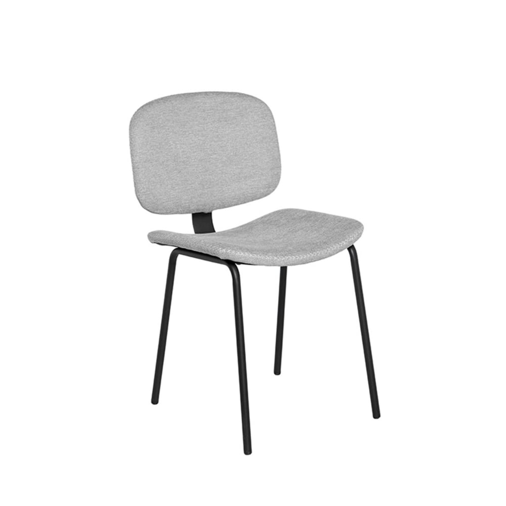 wohnli-moebel-suche-M24179395 Wohnli Möbelsuche - Gepolsterter Stuhl mit gebogener Sitzfläche und Rückenlehne hellgrau