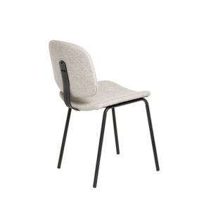 wohnli-moebel-suche-M24179402-1 Gepolsterter Stuhl mit gebogener Sitzfläche und Rückenlehne beige 50x82x40cm PES - Polyester Beige Koketto Home Möbel Esszimmermöbel Stühle