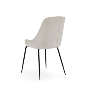 Polsterstuhl im Mid-Century-Stil mit braunen Details beige 63x83x50cm PES - Polyester Beige Koketto Home Möbel Esszimmermöbel Stühle