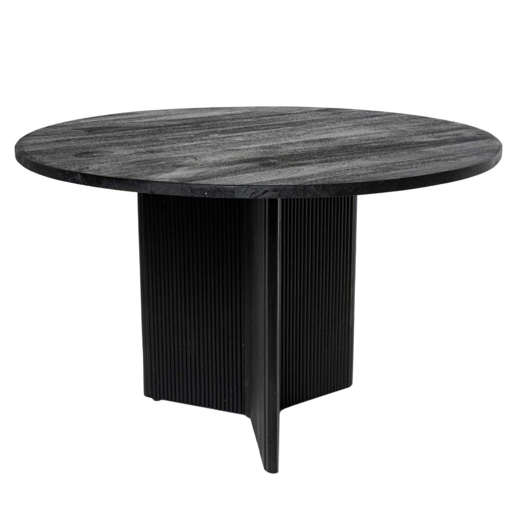 wohnli-moebel-suche-M24179464 Wohnli Möbelsuche - Runder Tisch Mangoholz mit schwarzer Oberfläche