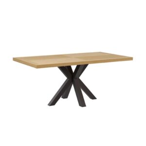 wohnli-moebel-suche-M24179465 Wohnli Möbelsuche - Esstisch 180 cm furnierte Eiche mit schwarzen Metallbeinen