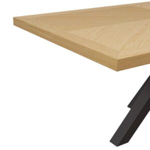 Esstisch 200 cm furnierte Eiche mit schwarzen Metallbeinen 100x75x200cm Holz Schwarz Koketto Home Möbel Esszimmermöbel Esstische