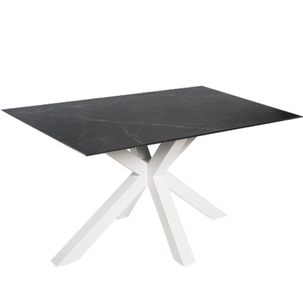 wohnli-moebel-suche-M24179484 Wohnli Möbelsuche - Esstisch aus Keramik 160 cm mit weißen Beinen