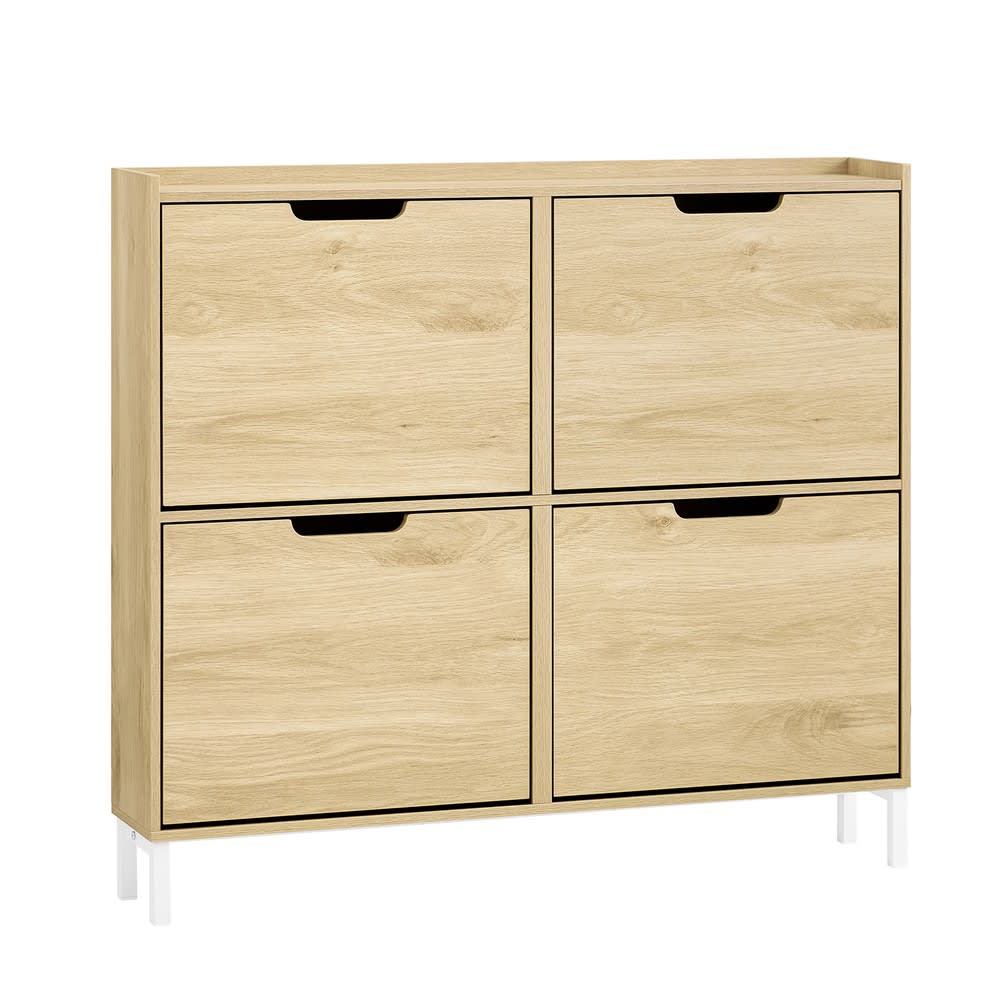 wohnli-moebel-suche-M24180142 Wohnli Möbelsuche - Schuhschrank mit 4 türen 100x19x91cm nordisch