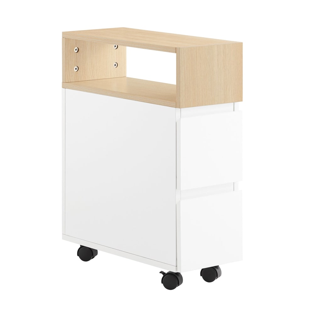 wohnli-moebel-suche-M24180170 Wohnli Möbelsuche - Nachttisch Badrollwagen Telefontisch aus PB(E1) Weißnatur